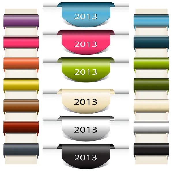 renkli vektör yer imleri çıkartmaları 2013