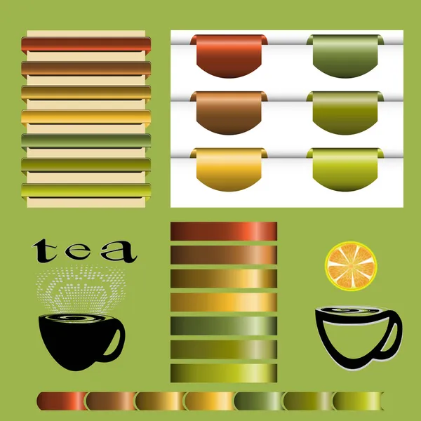 Conjunto de té vector vintage — Vector de stock