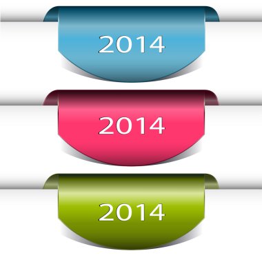 Yeni yıl şerit vektör çizim ile 2014