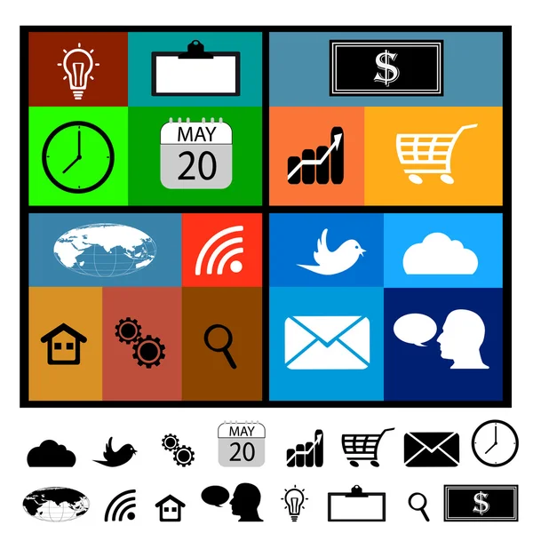 Moderne Web-Icons für mobile Geräte setzen — Stockvektor