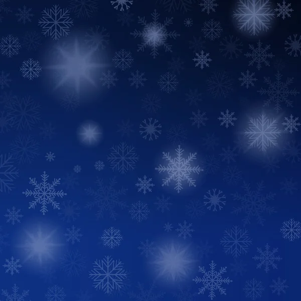 Fondo de Navidad azul con copos de nieve — Archivo Imágenes Vectoriales