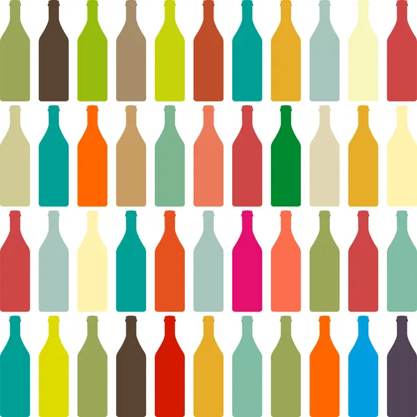 Fondo con botellas — Vector de stock