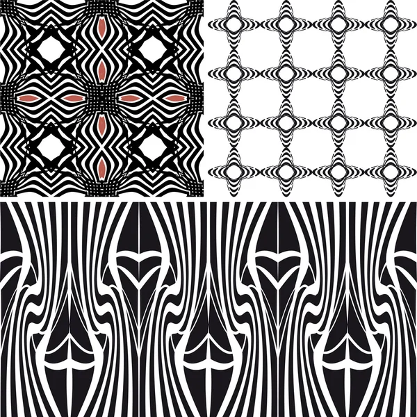 Patterns different vector seamless black — Stock Vector