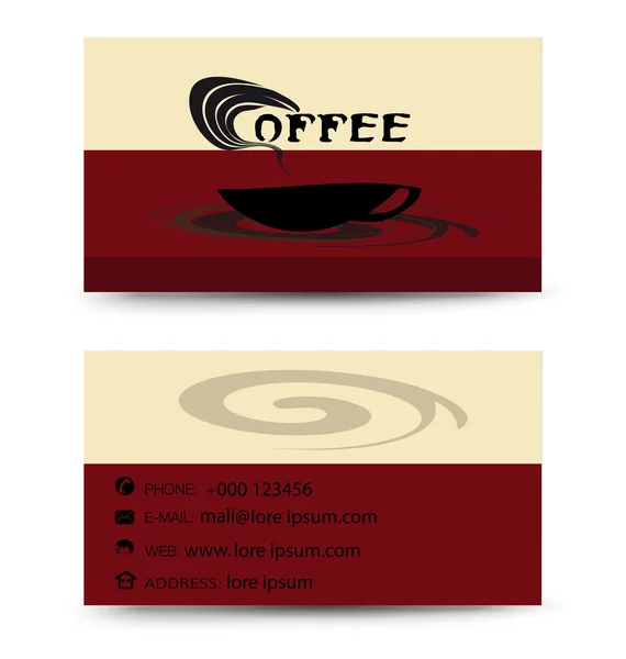 Tarjeta de visita café — Vector de stock