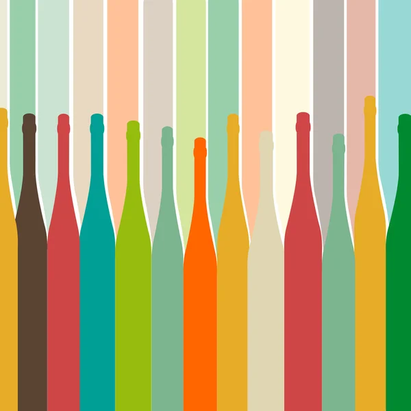 Fondo con botellas — Vector de stock