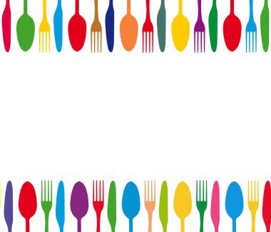 Cutlery colorful background clipart