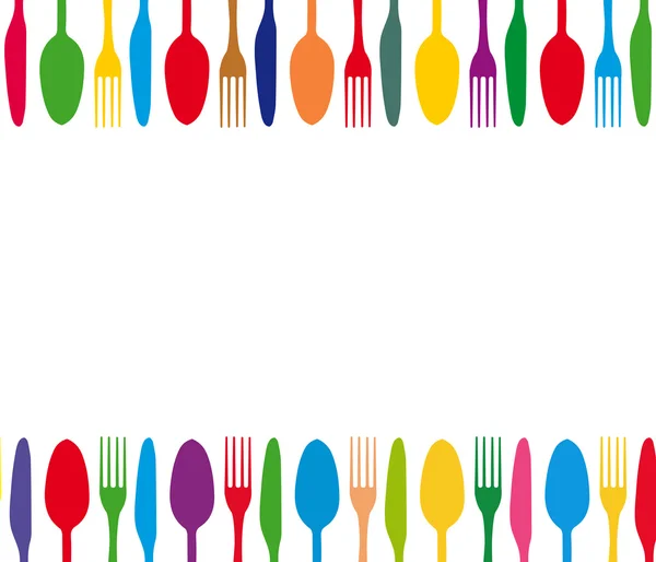 Cutlery colorful background — Stock Vector