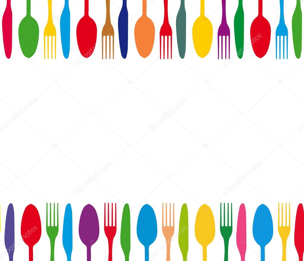 Cutlery colorful background