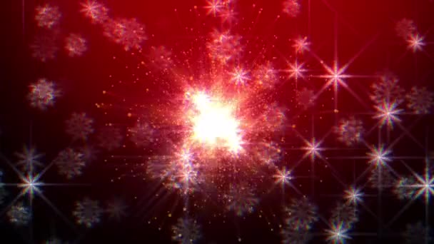 Christmas background of moving graphics footage with glittering particles. — Stock Video