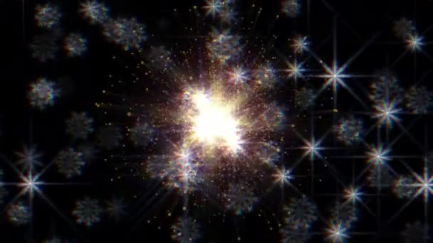 Christmas background of moving graphics footage with glittering particles. — Stock Video