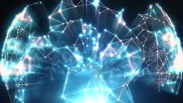 Wissenschaftstechnische Hintergrund Digitale Datenverbindungstechnologie Technologie Abstrakter Hintergrund Particle Connection Network — Stockvideo