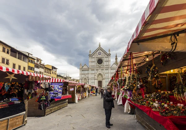 Weihnachtsmarkt in Florenz Stockbild