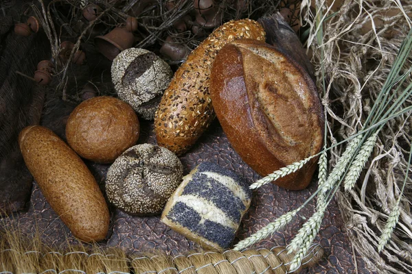 Hagyományos kenyér és gabonafélék Jogdíjmentes Stock Fotók