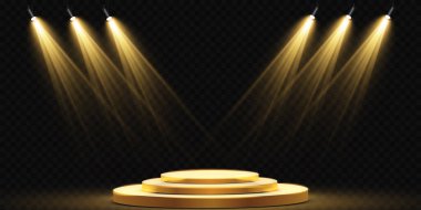 Vektör Spotlights. Sahne. Hafif Efektler. Parlak ışık efekti Vektör illüstrasyonu