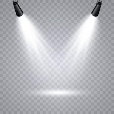 Vektör Spotlights. Sahne. Hafif Efektler. Parlak ışık efekti