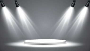 Vektör Spotlights. Sahne. Hafif Efektler. Parlak ışık efekti