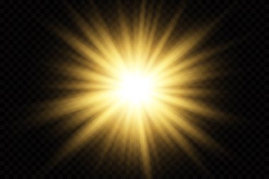 Parlak ışık efektini beyaz kıvılcımlarla ve altın yıldızları özel ışıkla parlat. Beyaz parlayan ışık. Işınlardan gelen yıldız ışığı. Güneş arkadan vuruyor. Parlak güzel yıldız. Güneş ışığı. EPS10