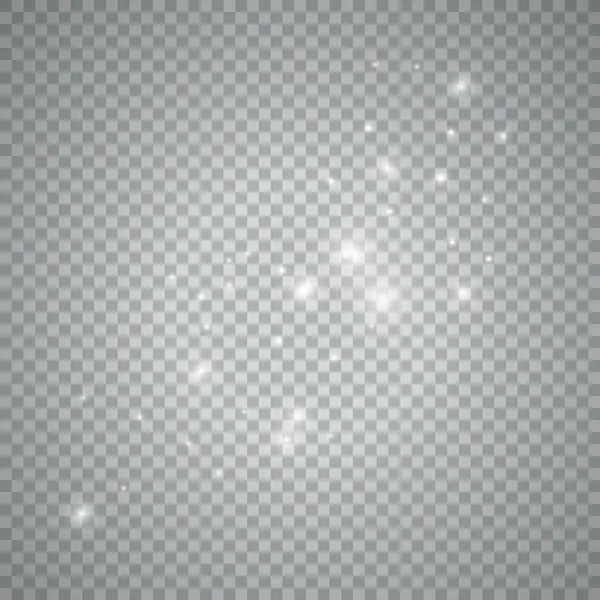 Ορίστε Λάμψη Εφέ Φωτός Λευκές Σπινθήρες Και Χρυσά Αστέρια Λάμπουν — Διανυσματικό Αρχείο