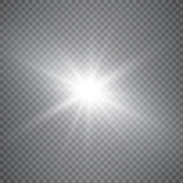Imposta Effetto Luminoso Luminoso Con Scintille Bianche Stelle Dorate Brillano — Vettoriale Stock