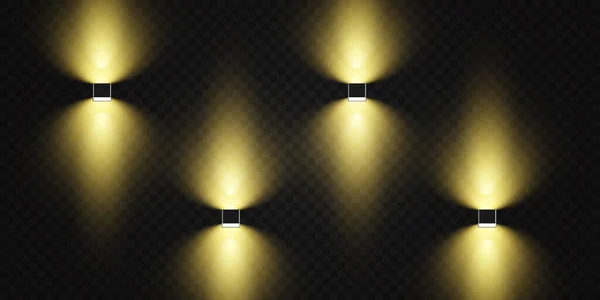 Projecteurs Vectoriels Vecteur Effets Lumière Scène Effet Lumineux Lumineux — Image vectorielle