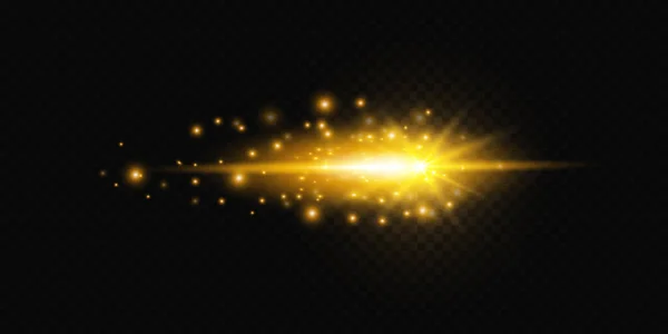 Ustaw Efekt Świetlny Białymi Iskrami Złote Gwiazdy Świecą Specjalnym Światłem — Wektor stockowy