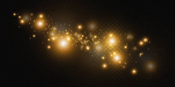 Réglez Effet Lumineux Lumineux Avec Des Étincelles Blanches Des Étoiles — Image vectorielle