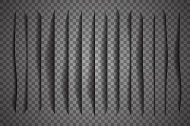 Sayfa ayırıcı saydam gölgeler izole. Sayfaları ayırma vektör kümesi. Gerçekçi şeffaf gölge illüstrasyon.