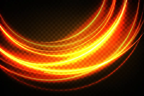 Gouden Gloeiende Spiraallijnen Effect Vector Achtergrond Eps10 Abstract Licht Snelheid — Stockvector