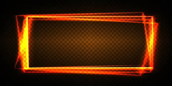 Efek Cahaya Lensa Persegi Transparan Berkilau Abstrak Perbatasan Elips Kejutan - Stok Vektor