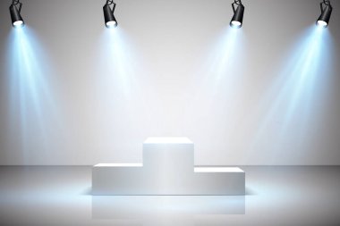 Vektör Spotlights. Sahne. Hafif Efektler. Parlak ışık efekti Vektör illüstrasyonu