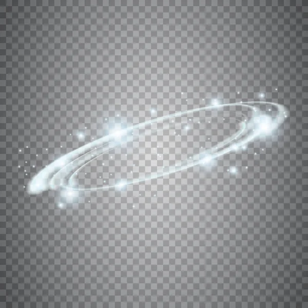 Cirkulär Linsbländning Genomskinlig Ljuseffekt Abstrakt Gnistrande Gnista Ellipsgränsen Lysande Chock — Stock vektor