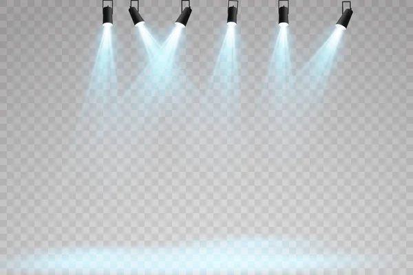 Vektör Spotlights Sahne Hafif Efektler Parlak Işık Efekti Vektör Illüstrasyonu — Stok Vektör