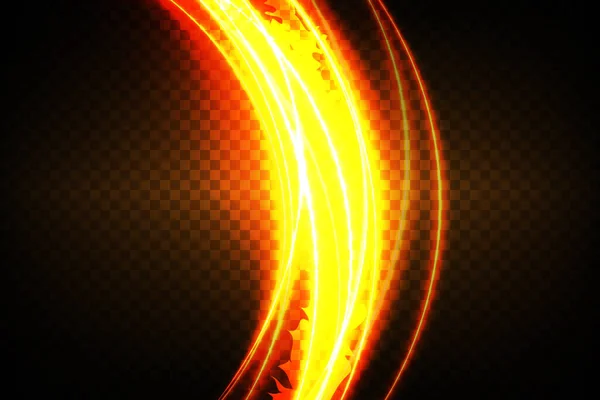 輝く黄金の螺旋線はベクトル背景に影響を与えます Eps10 抽象的な光速度運動効果 シャイな波状の道 ライトペインティング ライト トレイル ベクトルEps10 — ストックベクタ