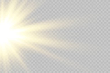 Parlak ışık efektini beyaz kıvılcımlarla ve altın yıldızları özel ışıkla parlat. Beyaz parlayan ışık. Işınlardan gelen yıldız ışığı. Güneş arkadan vuruyor. Parlak güzel yıldız. Güneş ışığı. EPS10