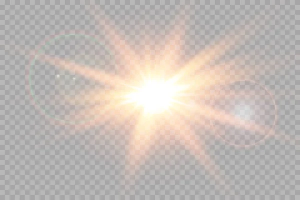 Efecto Luz Destello Lente Especial Luz Solar Transparente Vectorial Flash — Vector de stock