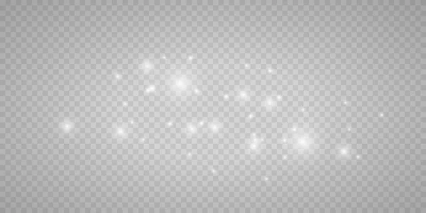 Sätt Glöd Ljuseffekt Med Vita Gnistor Och Gyllene Stjärnor Lysa — Stock vektor