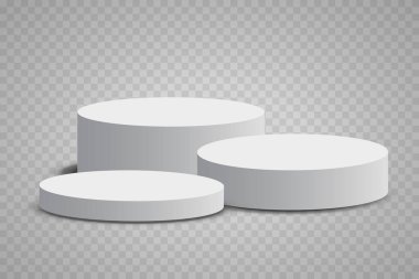 Podyum, şeffaf bir arka plan üzerinde izole. 3D Kaide. Vektör çizim. EPS 10