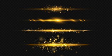 Parlak ışık efektini beyaz kıvılcımlarla ve altın yıldızları özel ışıkla parlat. Beyaz parlayan ışık. Işınlardan gelen yıldız ışığı. Güneş arkadan vuruyor. Parlak güzel yıldız. Güneş ışığı. EPS10