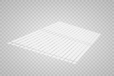 Gölge efekti. Pencereyi şeffaf kaplar ve gölgeyi kör eder. Gölgelerin gerçekçi ışık efekti ve şeffaf bir arkaplanda doğal aydınlatma. Vektör illüstrasyonu