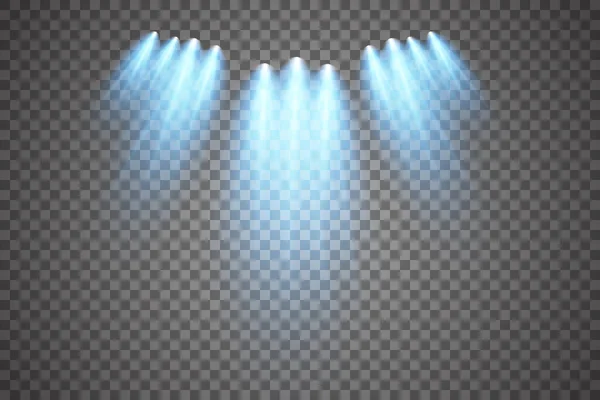 Vektorové Reflektory Scéna Světelné Efekty Vektorová Ilustrace Efektu Světla — Stockový vektor