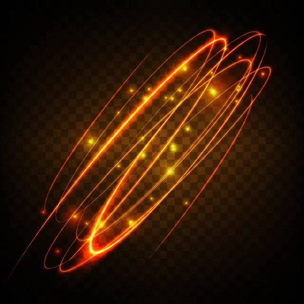 Золотые Светящиеся Сверкающие Спиральные Линии Эффекта Векторного Фона S10 Абстрактный — стоковый вектор