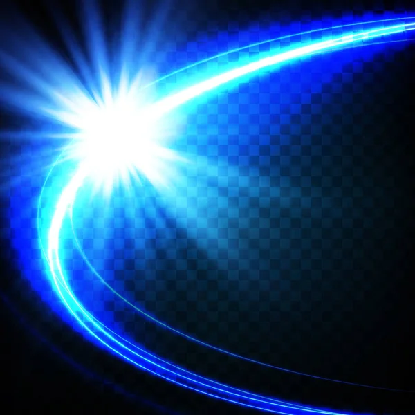 Λαμπερό Εφέ Φωτός Λευκές Και Μπλε Σπίθες Που Λάμπουν Ειδικό — Διανυσματικό Αρχείο