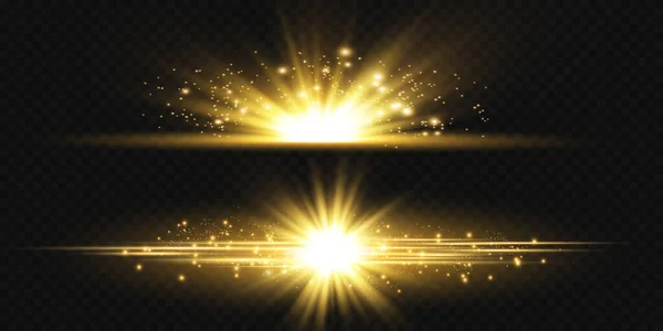Ljus Stjärna Guld Png Ljus Sol Guld Png Ljus Blixt — Stock vektor