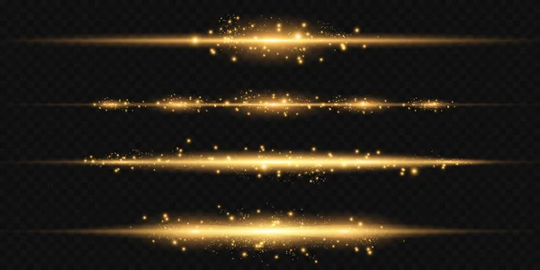 Parlak Işık Efektini Beyaz Kıvılcımlarla Altın Yıldızları Özel Işıkla Parlat — Stok Vektör