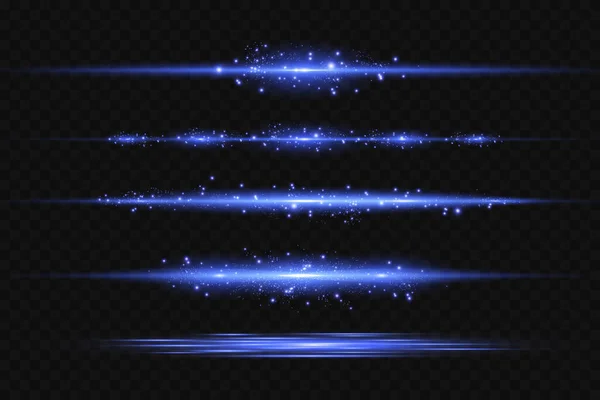 Motion Light Effect Voor Banners Blauwe Lijnen Het Effect Van — Stockvector