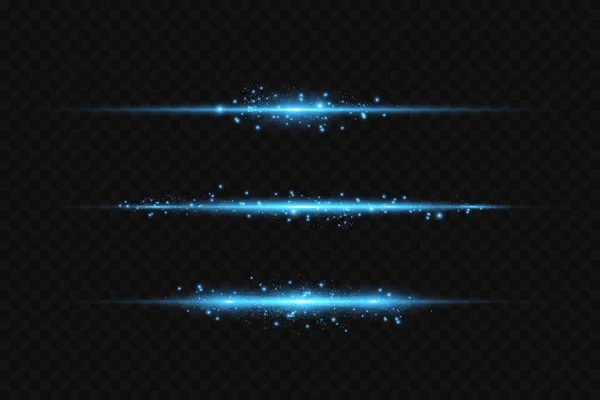 横幅的运动光效应 蓝色的线 速度对蓝色背景的影响 红线的光 速度和运动 矢量透镜照明弹 — 图库矢量图片