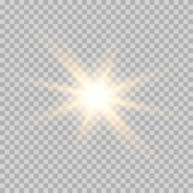 Açık yıldız altın png. Açık güneş altın png. Parlak altın png. Vektör çizer. Yaz mevsimi plajı