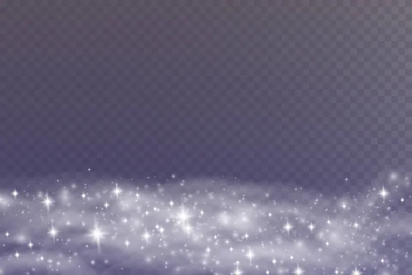 Зимняя Метель Блестками Снега Прозрачном Фоне Холодный Зимний Ветер Холод — стоковый вектор