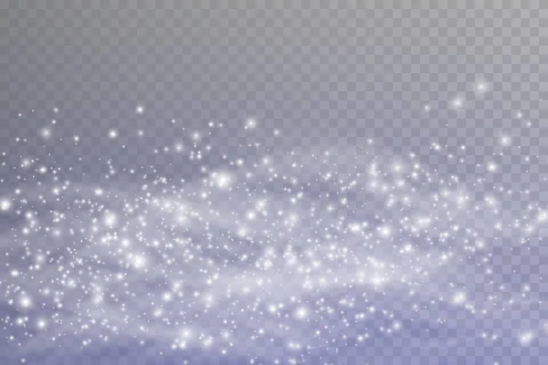Vintersnöstorm Med Gnistor Snö Transparent Bakgrund Kall Vintervind Kallt Julafton — Stock vektor