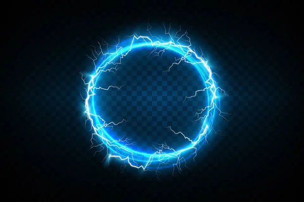 Şeffaf koyu mavi arka planda yıldırım topları. Vektör çizimi, koyu mavi gökyüzünde soyut elektrik yıldırımı çarpması. Işık, gök gürültüsü, kıvılcım